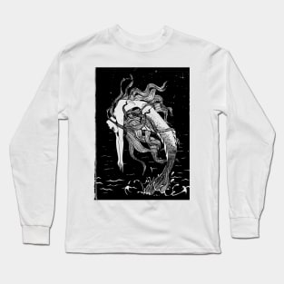 Line art Mermaid Long Sleeve T-Shirt